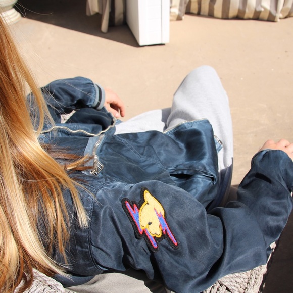 Free City Lightweight Bomber Jacket with Patches - Picture 4 of 5